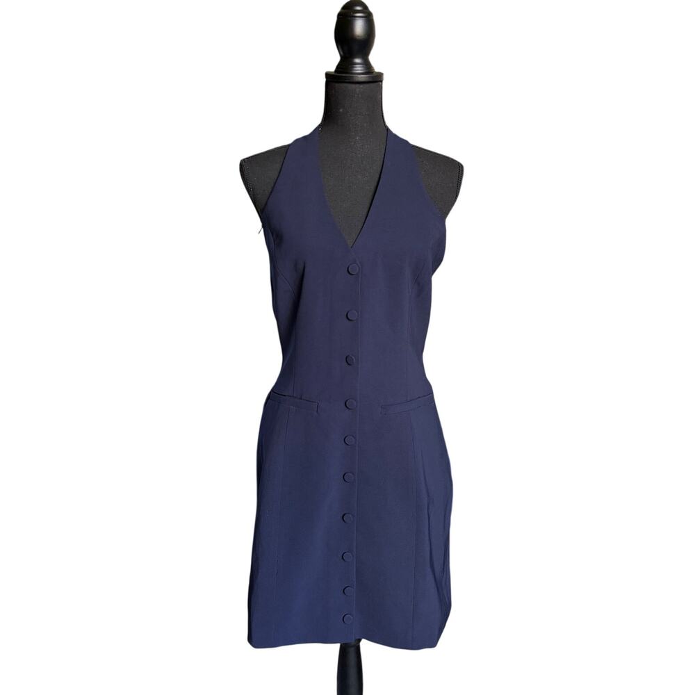 NWT AQUA Halter Mini Dress (Navy Blue) - Medium